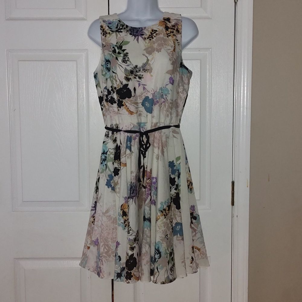 J. Taylor off white floral swing beach cruise party graduation  dress Sz 6